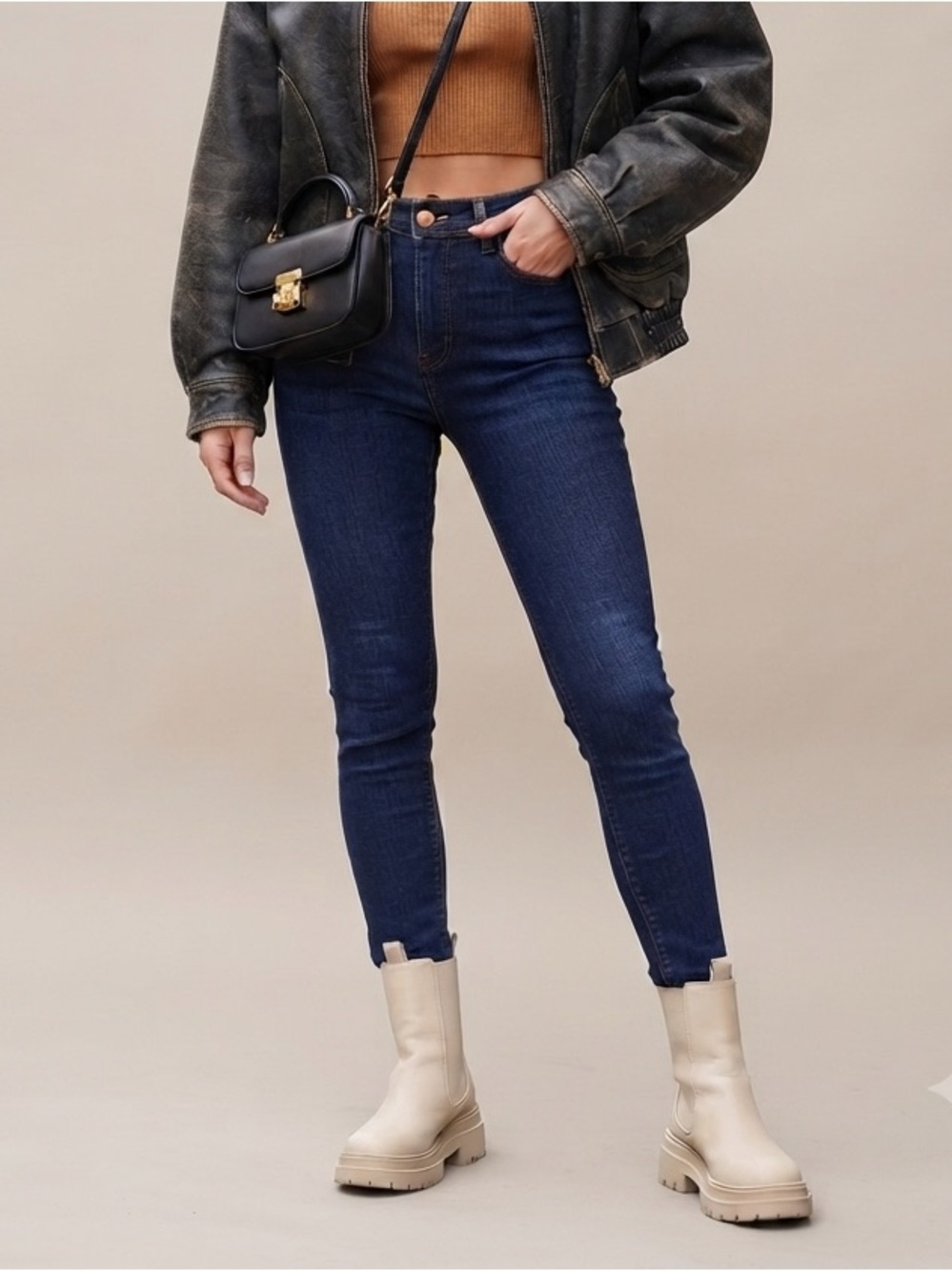 Judy Blue Skinny Fit Vintage Style Jeans Dark Wash Stretch Denim Women's